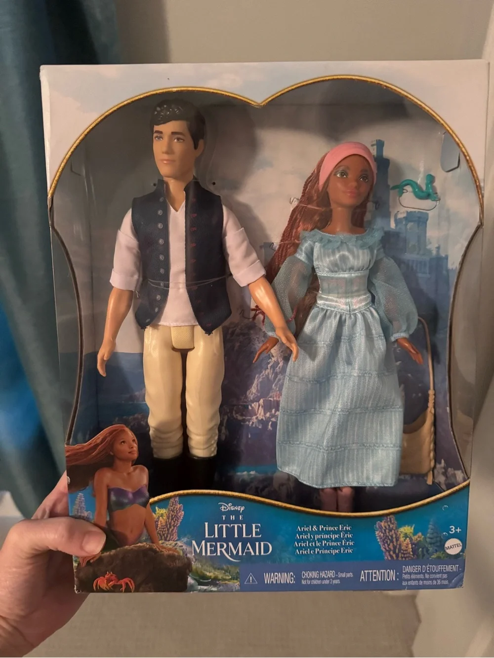 NWT Disney The Little Mermaid Ariel & Prince Eric Doll Set - Blue